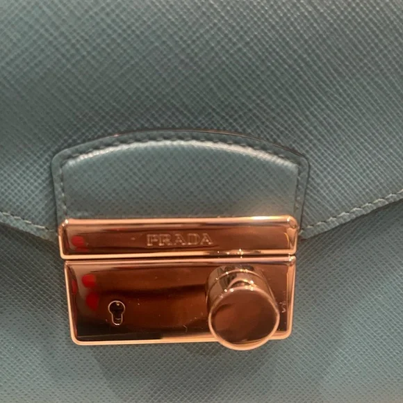 EUC Prada Turchese Saffiano Lux Convertible 2 in 1 Sound Bag - Picture 6 of 16